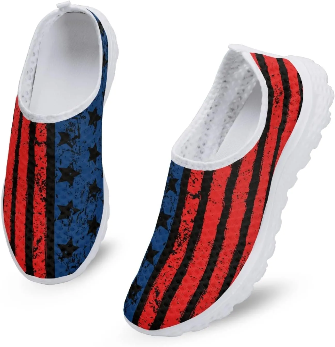 MARSVOVO Walking Shoes for Women with Arch Support and Comfort Lightweight Flexible Breathable Athletic Womens Sneakers Classic Flat Print Fashion Resistant Tennis Non Slip Work Shoes Women