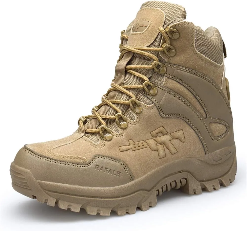 Men's Military and Tactical Combat Ankle Boots Lace up and Zipper Bootie Casual Outdoor Hiking Hunting Shoes Police Training Oxfords