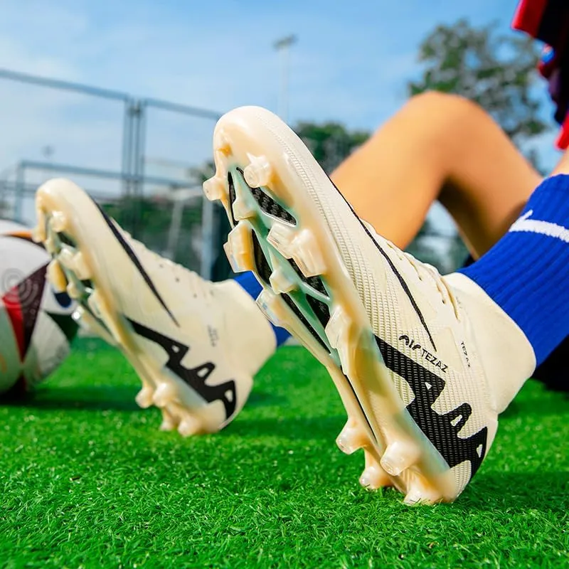 Men's Soccer Cleats Football Shoes High-Tops Non-Slip Spikes Indoor Outdoor Firm Ground Turf Sports Athletic Combat Boots Shoes Size 4.5-11