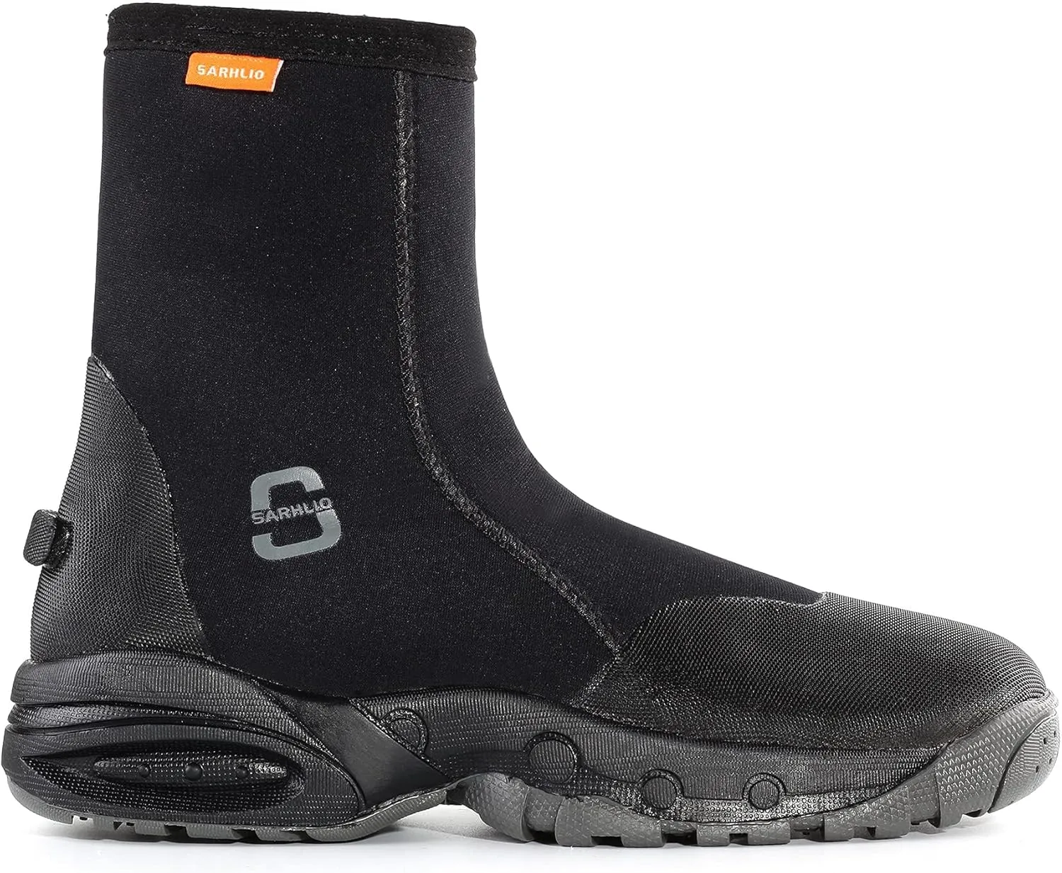 Neoprene Dive Boots 5mm Tall Zippered with Anti-Slip Rubber Sole Wetsuit Boots for Water Sports Scuba Diving Snorkeling