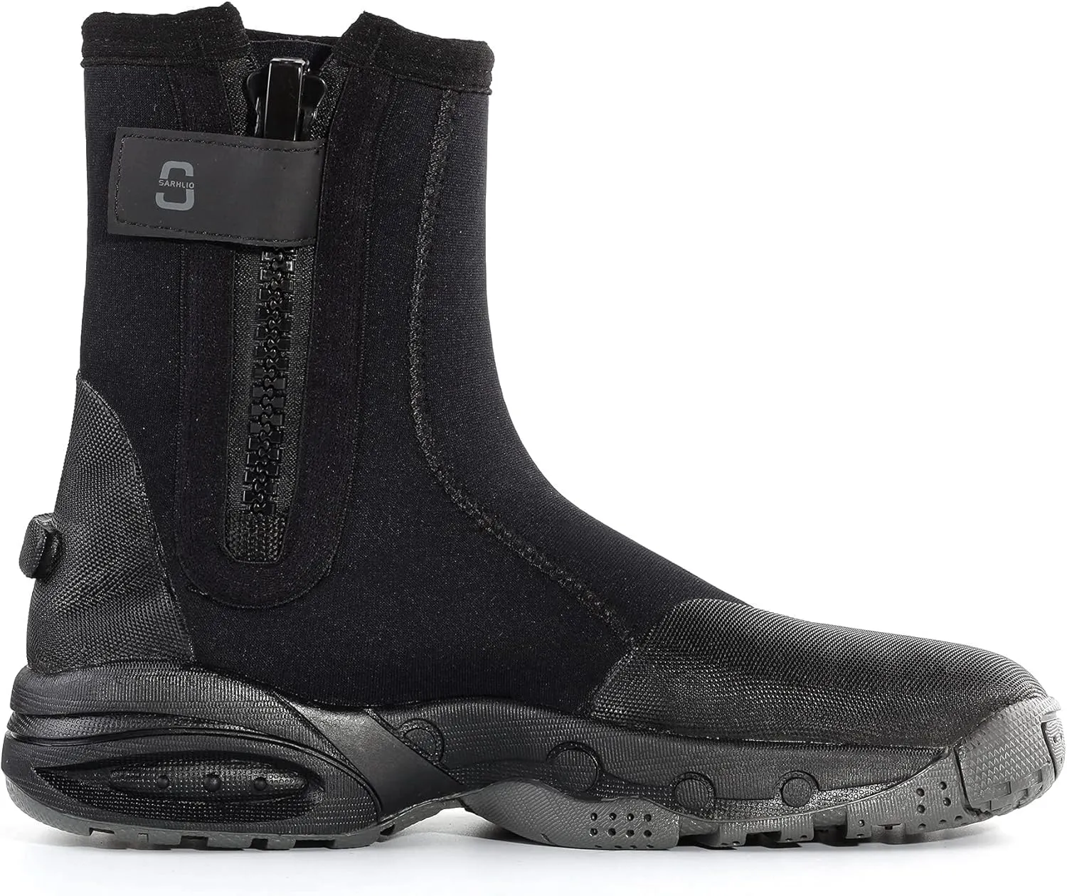 Neoprene Dive Boots 5mm Tall Zippered with Anti-Slip Rubber Sole Wetsuit Boots for Water Sports Scuba Diving Snorkeling