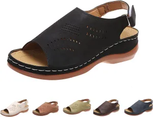 Orthopedic Sandals for Women Summer Comfortable Arch Support Wedge 2025 Open Toe Dressy Platform - Flip Flops Casual Beach Slippers Sandal Shoes Low Ankle Strap Walking Flops