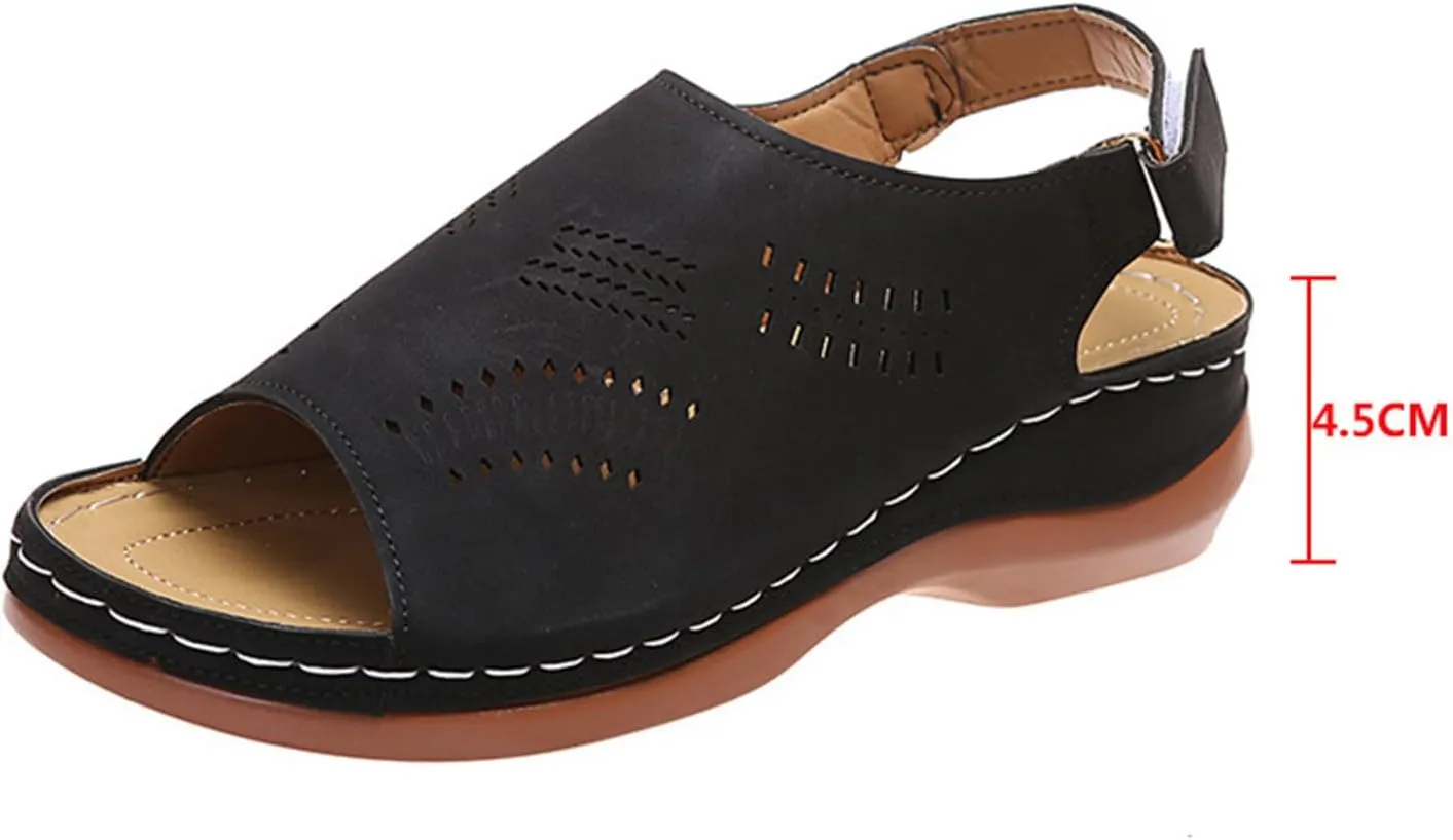 Orthopedic Sandals for Women Summer Comfortable Arch Support Wedge 2025 Open Toe Dressy Platform - Flip Flops Casual Beach Slippers Sandal Shoes Low Ankle Strap Walking Flops