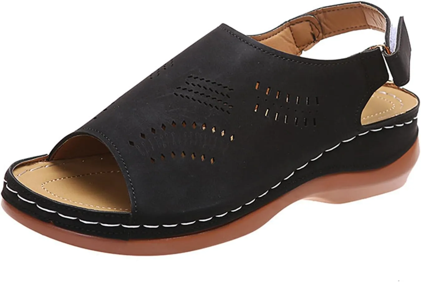 Orthopedic Sandals for Women Summer Comfortable Arch Support Wedge 2025 Open Toe Dressy Platform - Flip Flops Casual Beach Slippers Sandal Shoes Low Ankle Strap Walking Flops