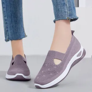 Orthopedic Shoes for Women,Zapatos Ortopédicos para Mujer,Women's Woven Orthopedic Breathable Soft Shoes,Hands Free Slip in Sneakers,Slip on Arch Support Walking Shoes,Knitted Fabric Mesh Sneakers