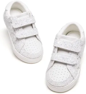 Otter MOMO Girls Sneakers Little Girls Magic Paste Shoes Glitter Sneakers Toddler