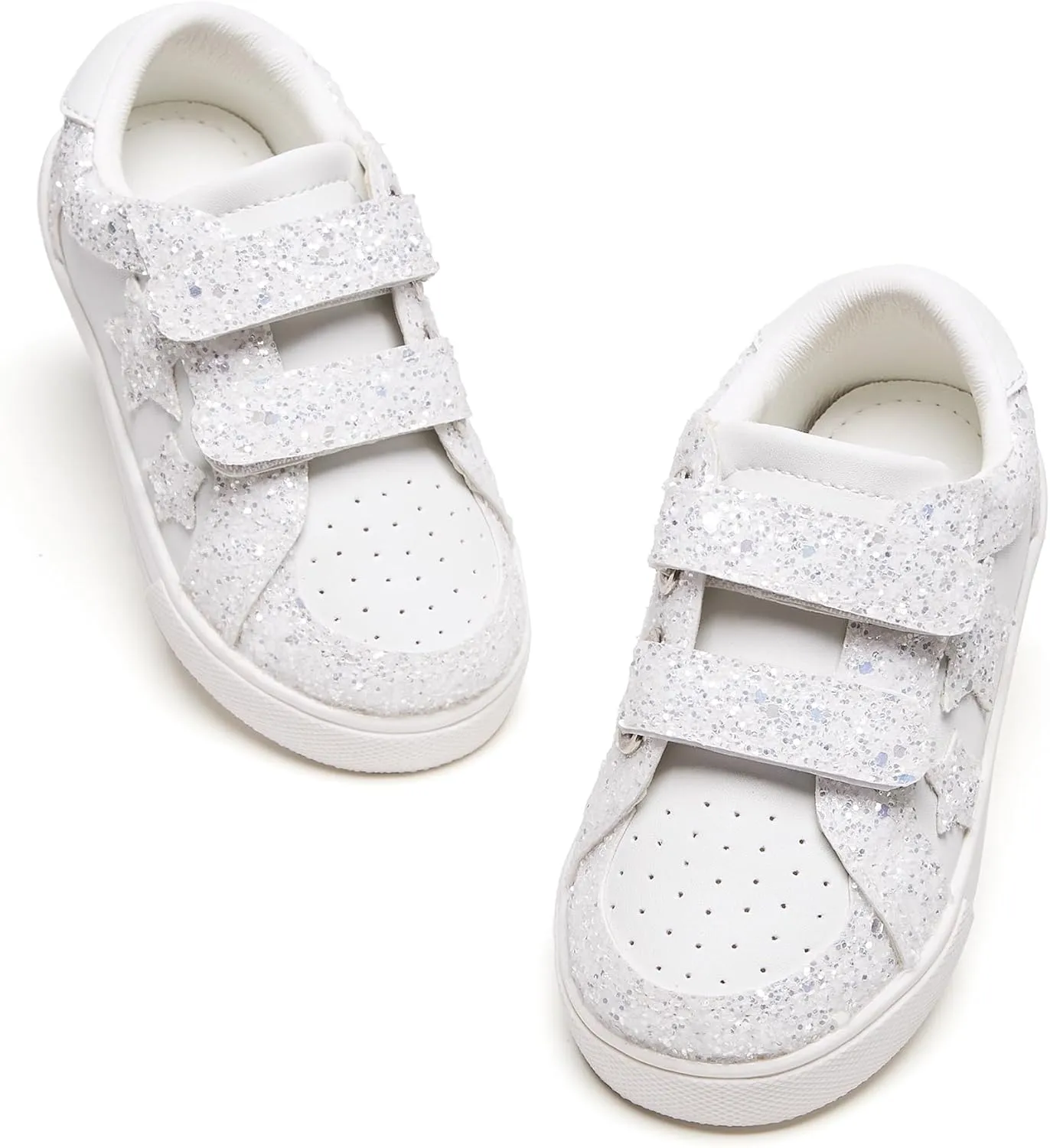 Otter MOMO Girls Sneakers Little Girls Magic Paste Shoes Glitter Sneakers Toddler