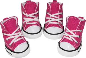 Pet Dog Shoes, Puppy Canvas Sport Shoes Sneaker Boots, Non Slip Causal Shoes Dog & Cat Paw Protective Cover for Outdoor Walking, Sports and Hot Pavement, 4pcs