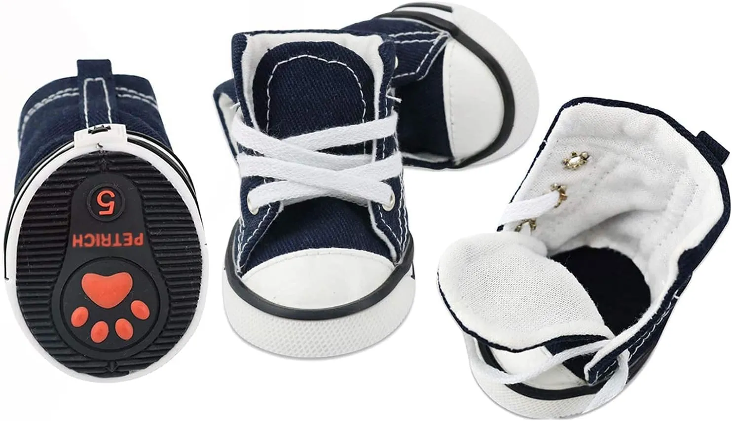 Pet Dog Shoes, Puppy Canvas Sport Shoes Sneaker Boots, Non Slip Causal Shoes Dog & Cat Paw Protective Cover for Outdoor Walking, Sports and Hot Pavement, 4pcs