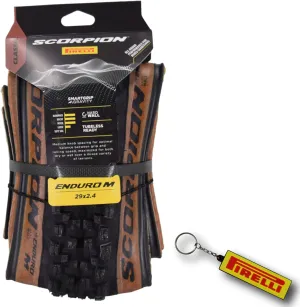 Pirelli Scorpion Enduro M Classic (29 x 2.4) Mountain Bicycle Tire Tubeless Ready, HardWALL 60 TPI High-Performance All-Terrain Tire for Enduro Trail & Aggressive XC Riding Mountain Bike w/Keychain