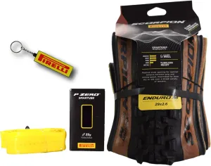 Pirelli Scorpion Enduro M Classic (29 x 2.6) Mountain Bicycle Tire & SmarTUBE 23/32-622 Tubeless Ready, 60 TPI, All-Terrain for Enduro Trail & Aggressive XC Riding Mountain Bike Tire w/Keychain