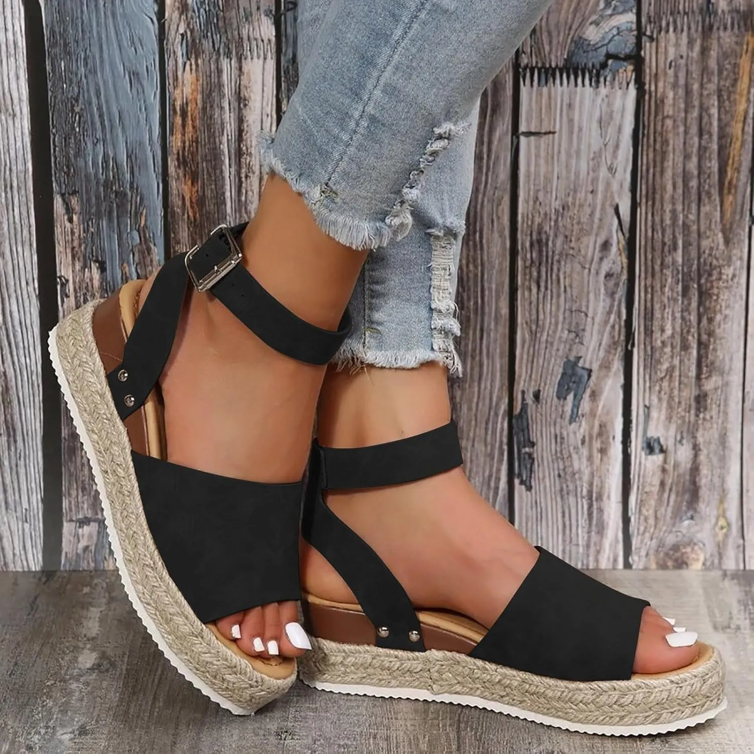 Platform Sandals for Women 2025,Ankle Strap Sandals for Women,Women's Platform & Wedge Sandals,Open Toe Espadrilles for Women,Comfy Wedges for Women,Leather Sandals,Summer Beach Shoes