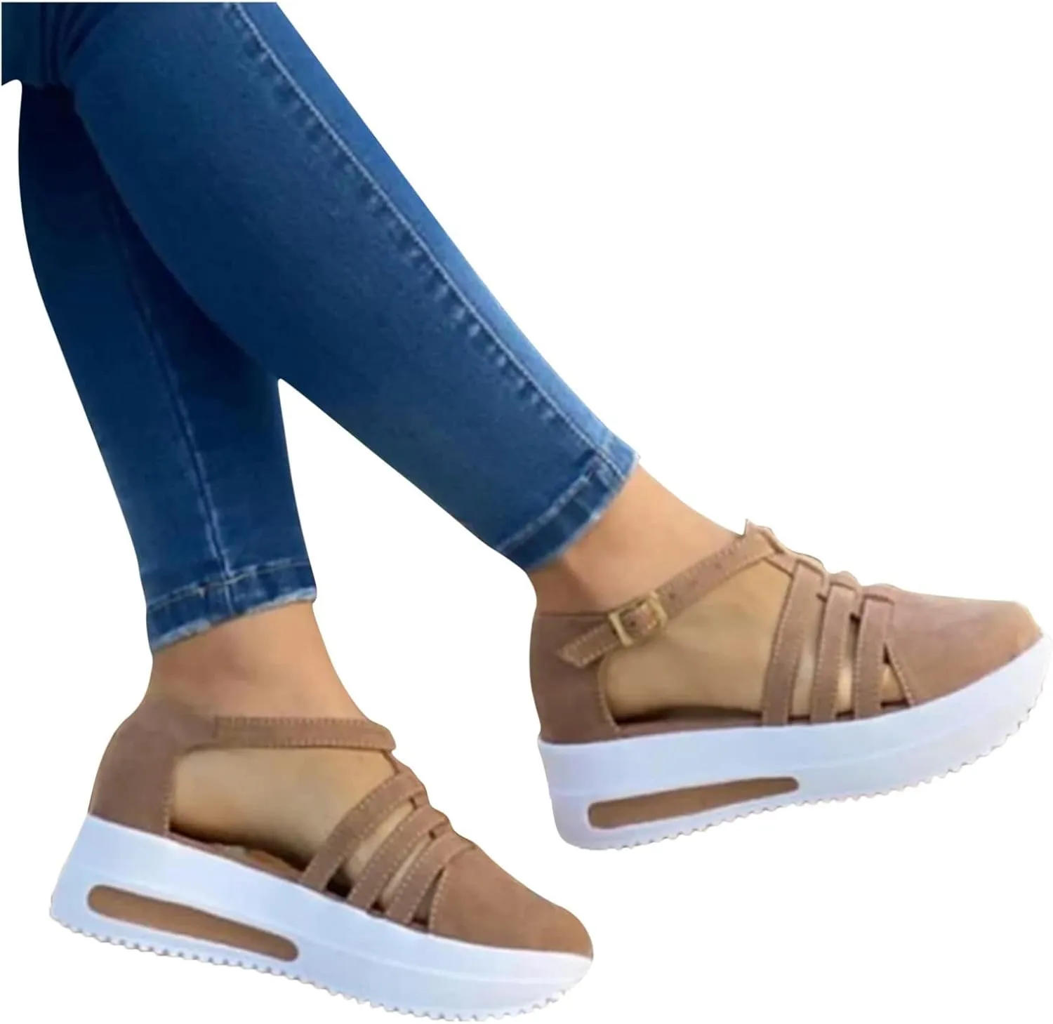 Platform Sandals Women Wedge Backstrap Cork Sole Casual Summer Slides Non-Slip Rubber Outsole 2025 Spring and Summer Vacation