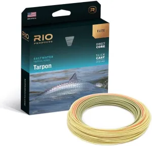 Rio Elite Tarpon Saltwater Fly Line, Accurate Line Design with Long Back Taper, Low Stretch & Ultra-Slick Performance, Sea Grass/Orange/Sand, 100ft, WF11F