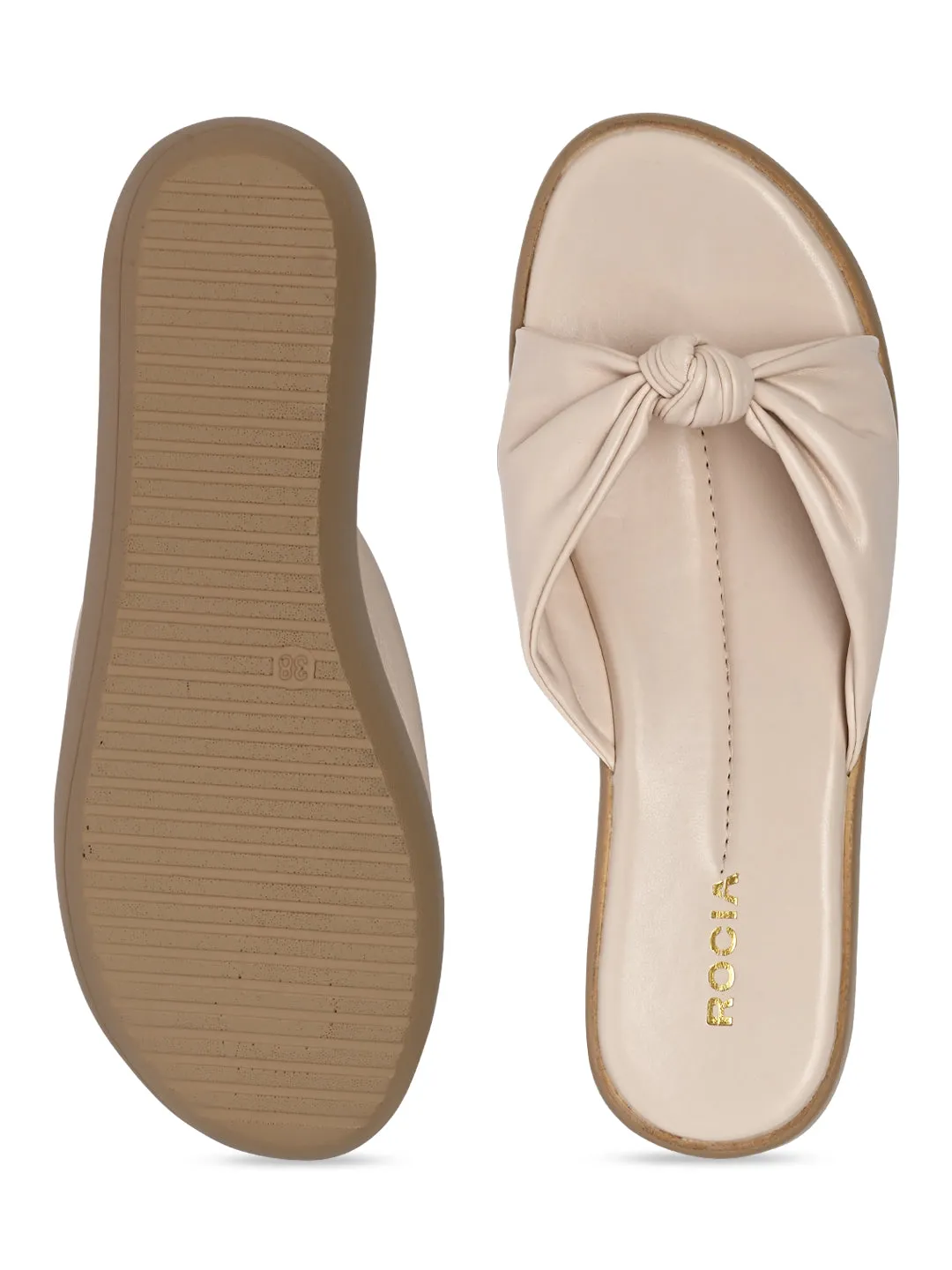 Rocia By Regal Cream Women Knotted Casual Platforms