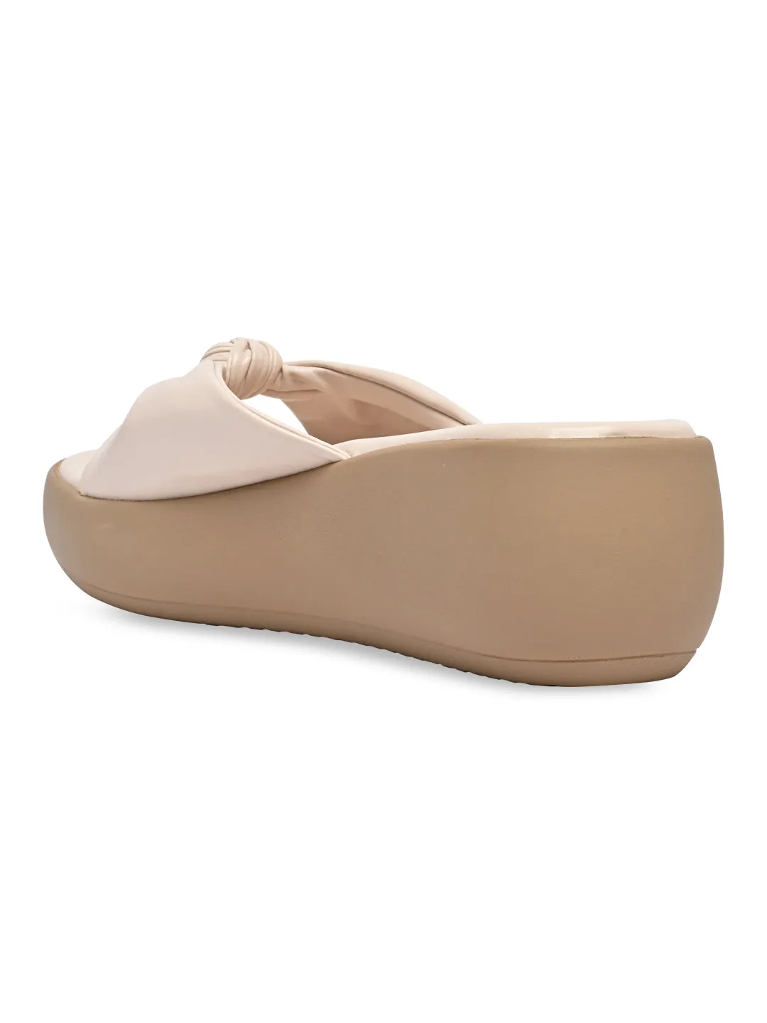 Rocia By Regal Cream Women Knotted Casual Platforms