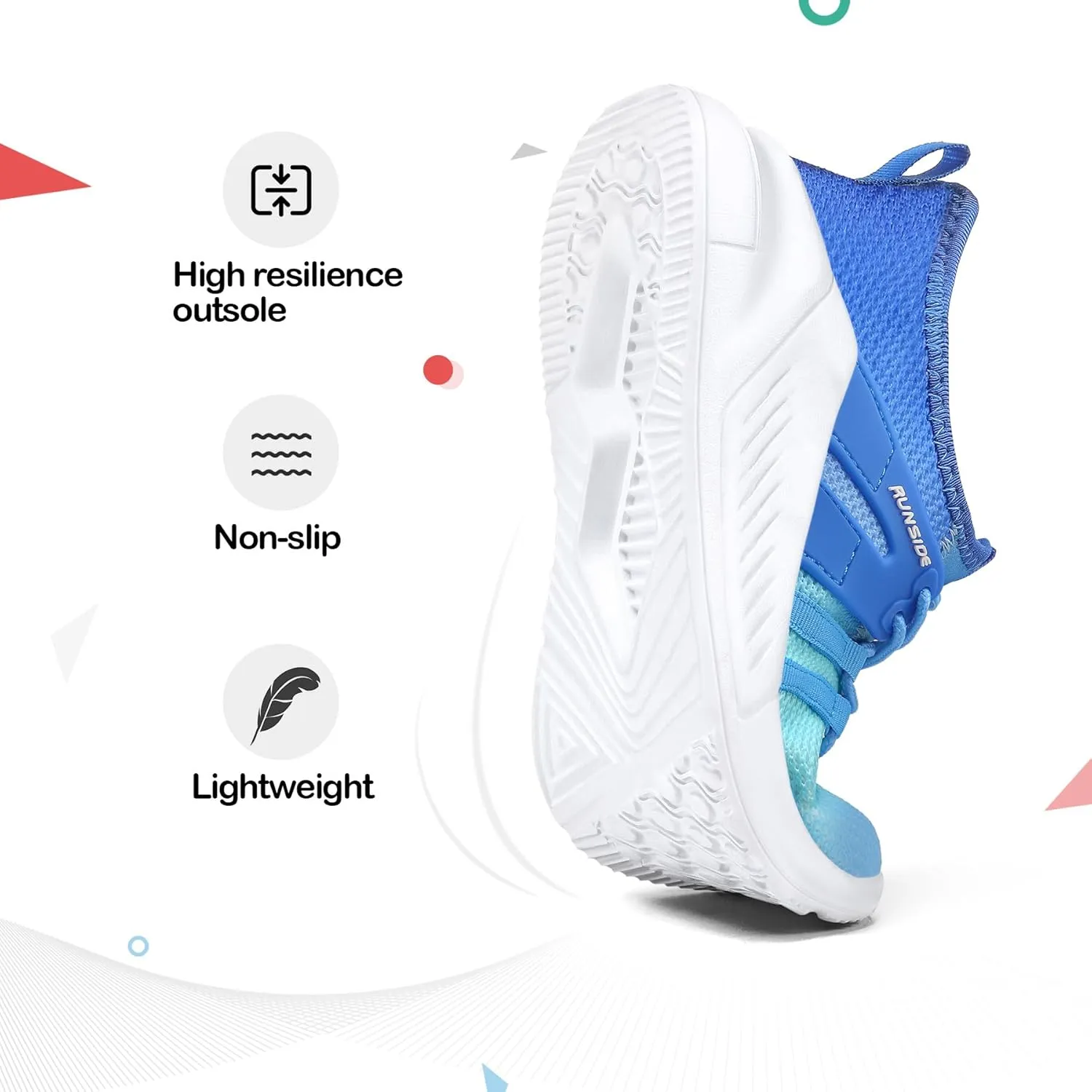 RUNSIDE Boys Girls Tennis Shoes Kids Lightweight Breathable Sneakers Lace-up Running Athletic Shoes for Toddler/Little Kid/Big Kid