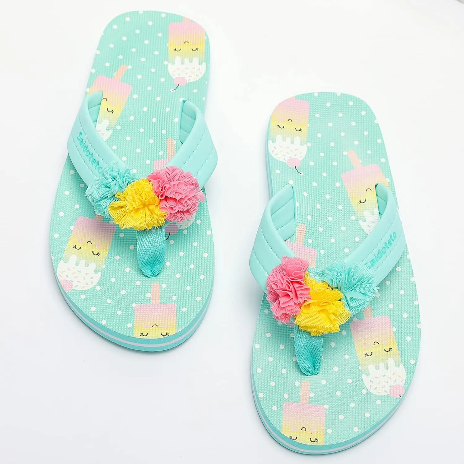 Saidoteto Boys Girls Flip Flops Child Summer Slip-on Thong Sandals Beach Pool Water Shoes(Little/Big Kid)
