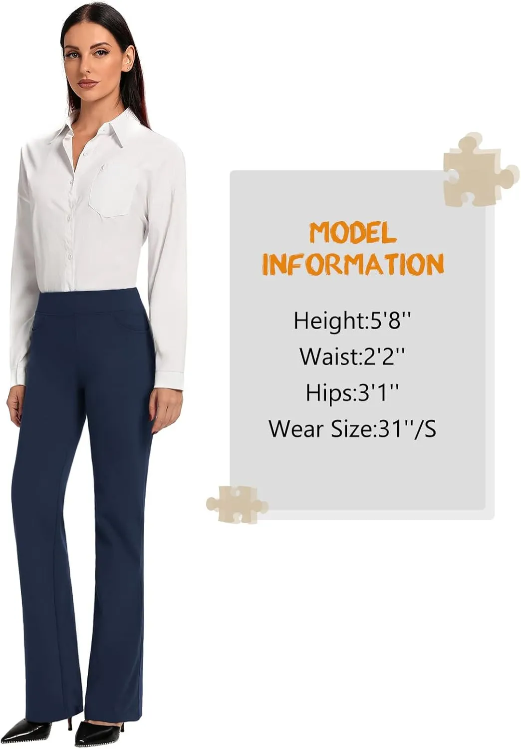SEVEGO 29"/31"/33"/35" Inseam Women's Bootcut Yoga Dress Pants High Waist Stretch Work Pants Petite, Regular, Long, Tall