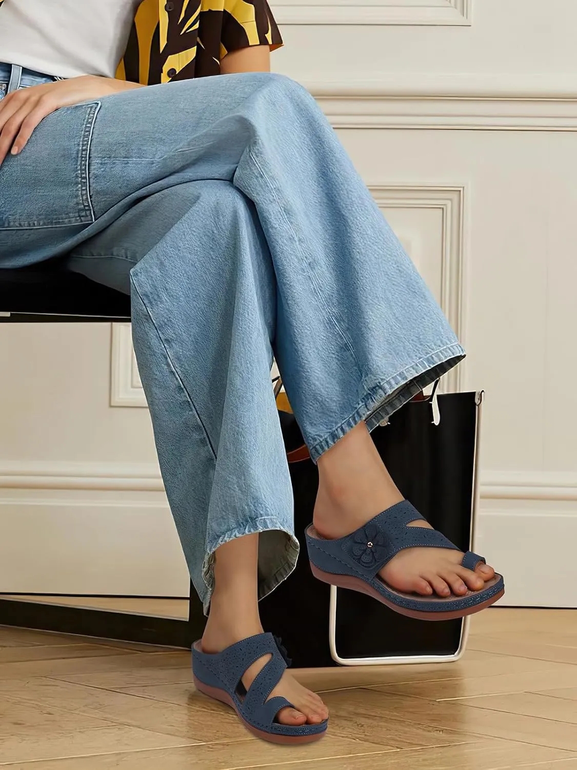SHIBEVER Platform Flip Flops for Women: Comfortable Sandals for Women Dressy - Walking Summer Slip on Bunion Sandals