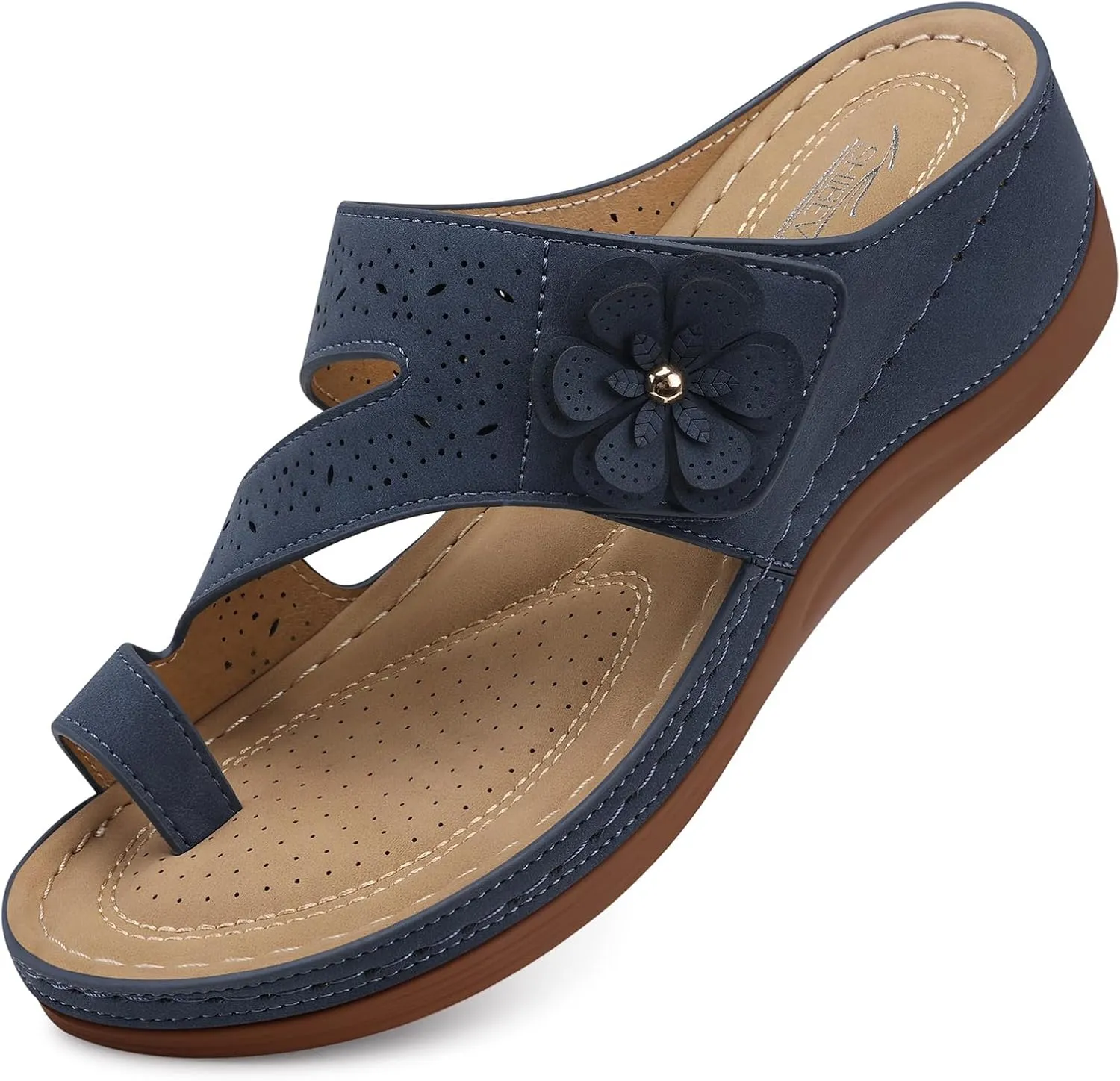 SHIBEVER Platform Flip Flops for Women: Comfortable Sandals for Women Dressy - Walking Summer Slip on Bunion Sandals