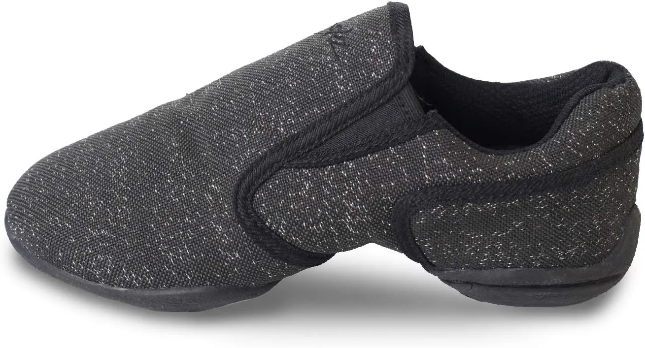 Skazz by Sansha Unisex-Child Studio Exercise Sneakers Slip on Dance Shimmery Canvas Split-Sole Mulan (US 2 / Skazz J M)