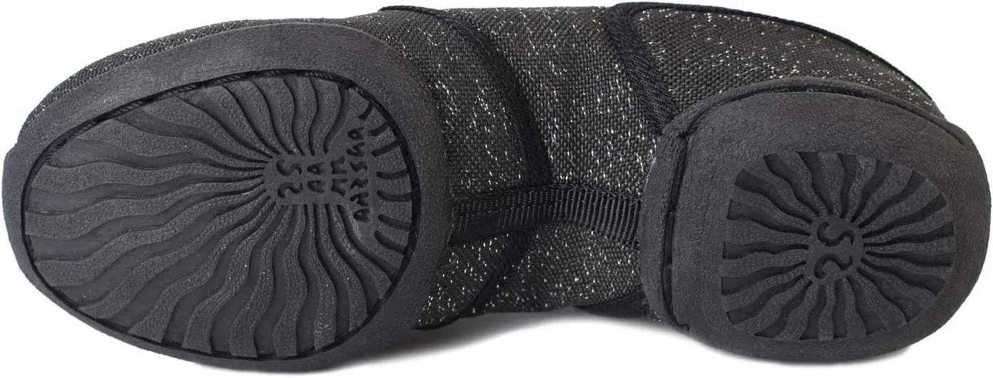 Skazz by Sansha Unisex-Child Studio Exercise Sneakers Slip on Dance Shimmery Canvas Split-Sole Mulan (US 2 / Skazz J M)