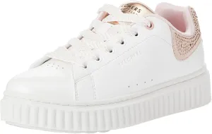 Skechers Kids Girls Hi Ridge Sneaker, White/Rose Gold, 1 Little Kid