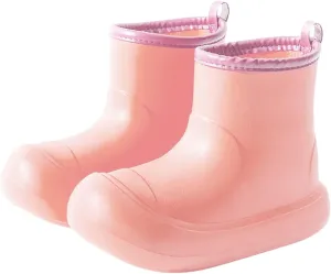 Toddler Baby Rain Boots Easy-on Soft Sole Anti Slip Lightweight Water-proof Garden Shoes Outer Snow Boots Toddler Girl