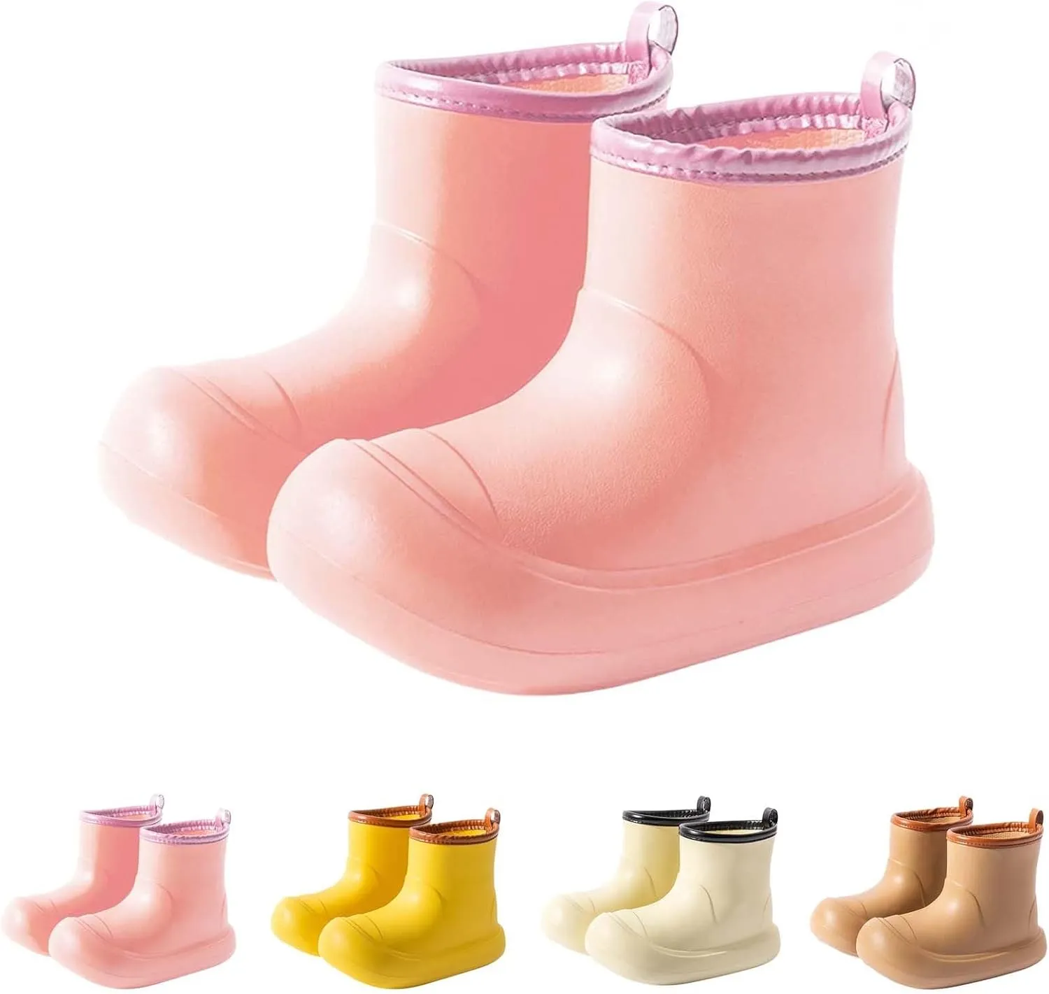 Toddler Baby Rain Boots Easy-on Soft Sole Anti Slip Lightweight Water-proof Garden Shoes Outer Snow Boots Toddler Girl