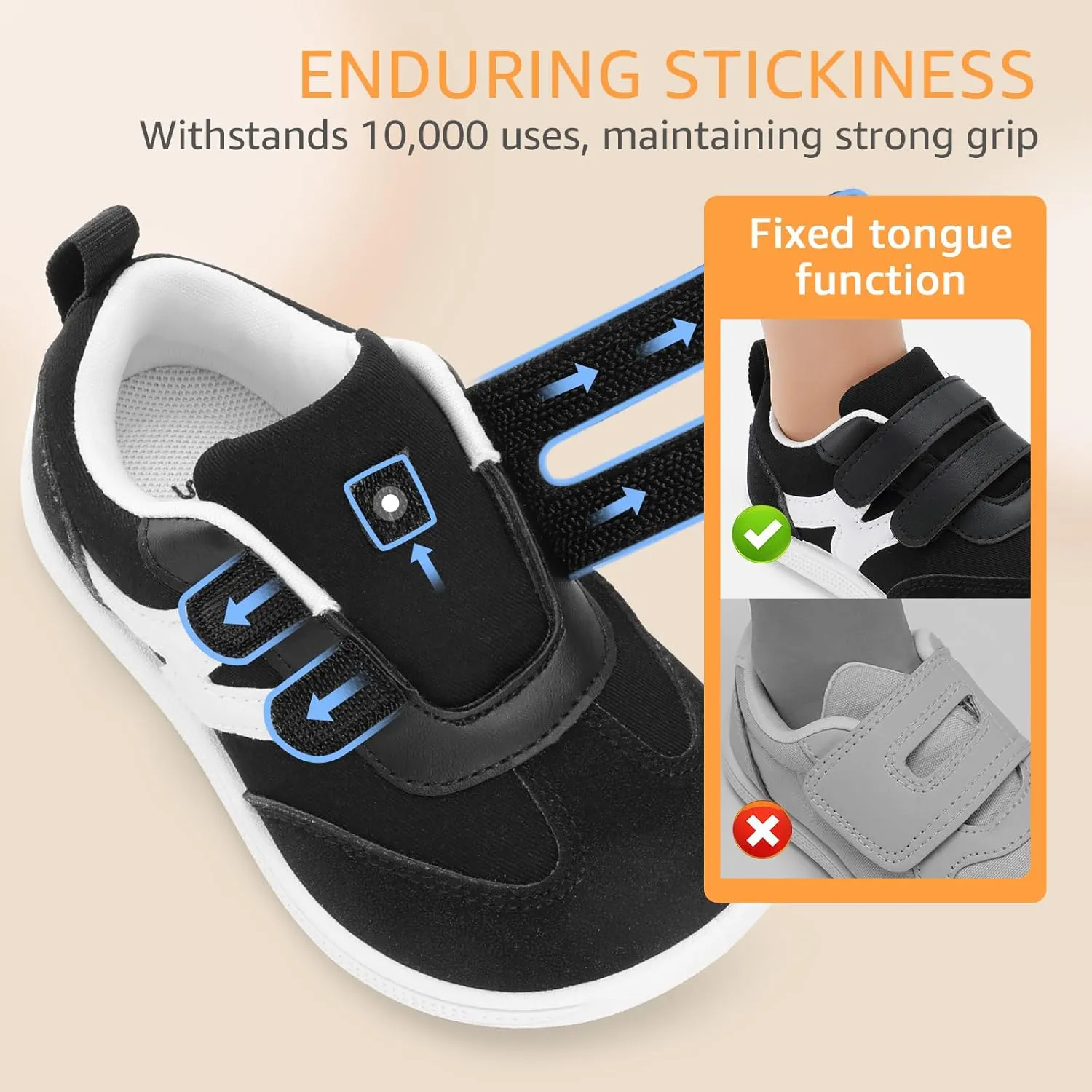 Toddler Lightweight Slip on Sneakers: Boys Barefoot Shoes Kids Walking Shoes Boy Sneakers, Toddler First Walking Shoe Comfort Tennis Activities