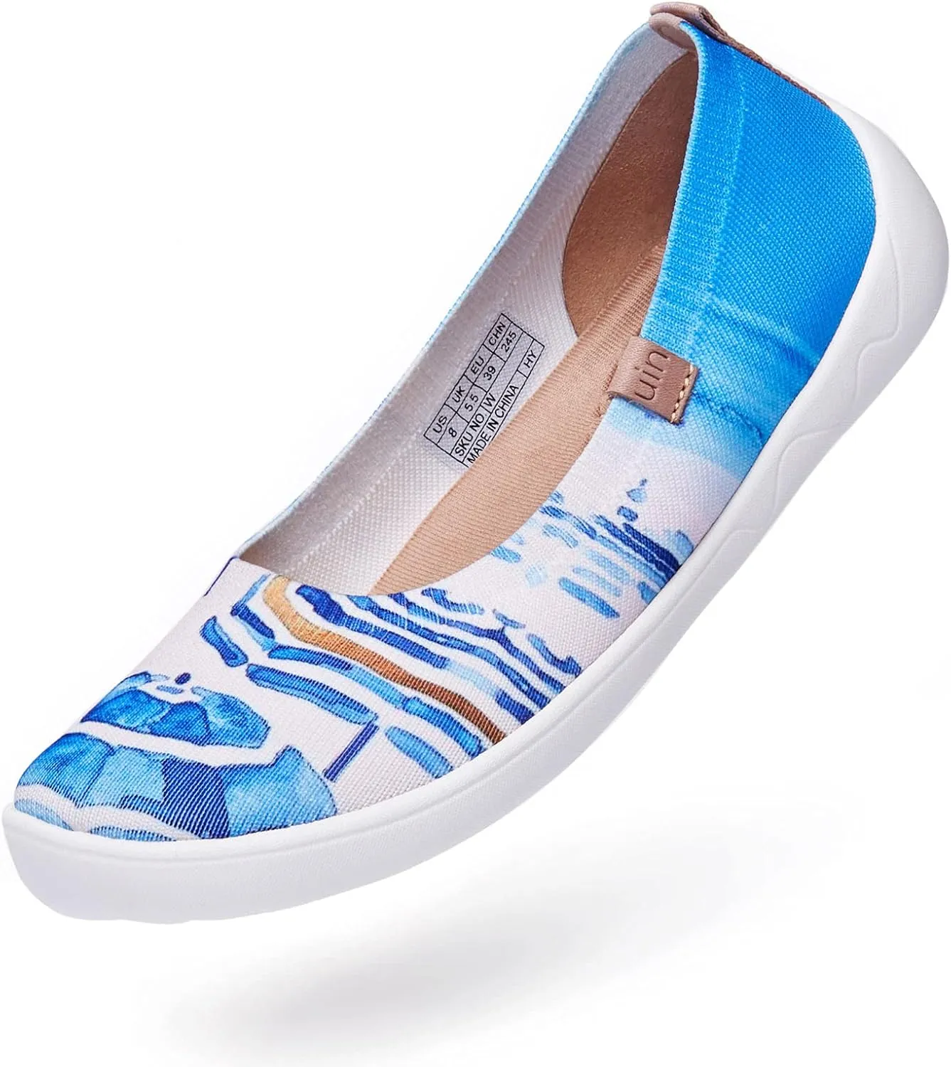 UIN Ballet Flats Shoes for Women Art Printed Wide Toe Casual Breathable Lightweight Slip On Women Loafers