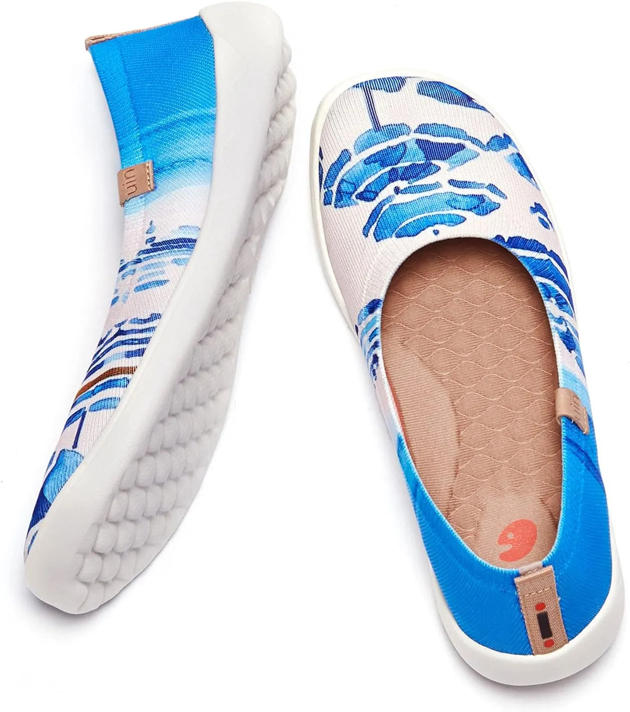 UIN Ballet Flats Shoes for Women Art Printed Wide Toe Casual Breathable Lightweight Slip On Women Loafers
