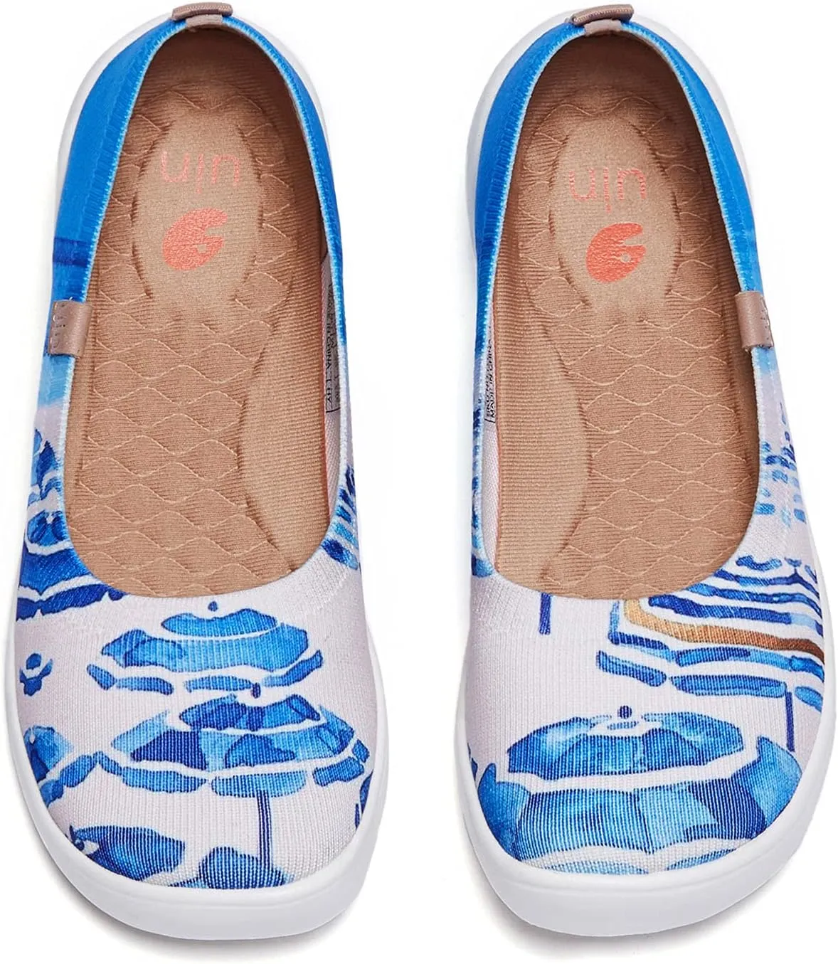 UIN Ballet Flats Shoes for Women Art Printed Wide Toe Casual Breathable Lightweight Slip On Women Loafers