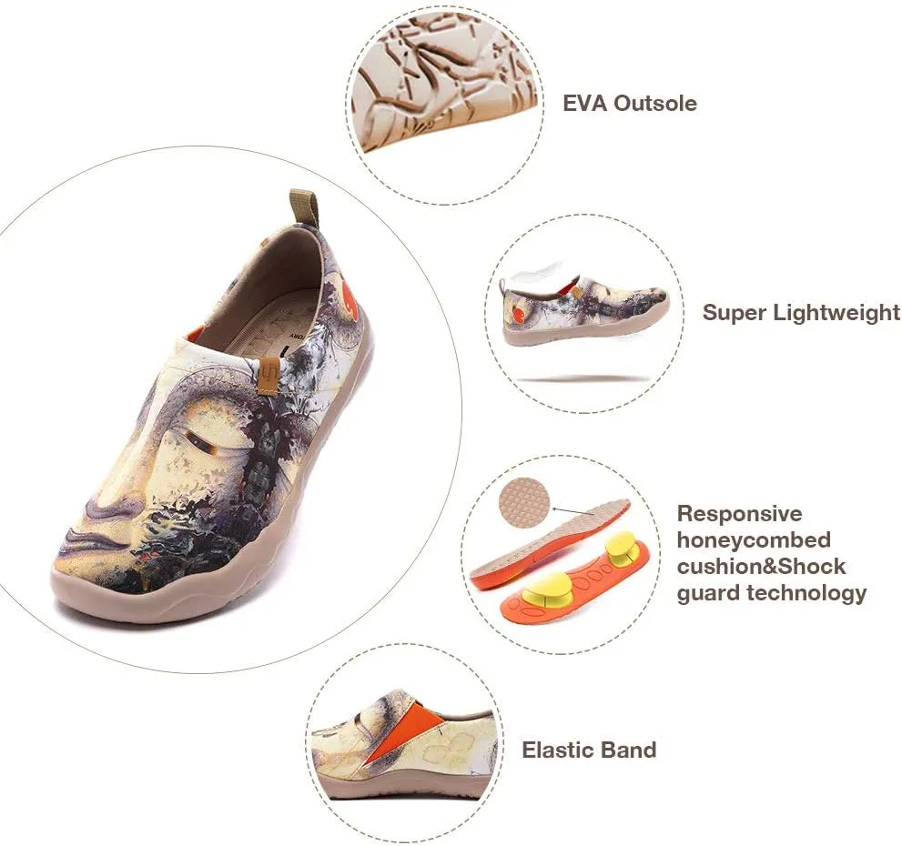 UIN Women's Art Painted Travel Shoes Slip On Casual Knit Loafers Lightweight Comfort Fashion Sneaker Constellation Toledo Ⅰ