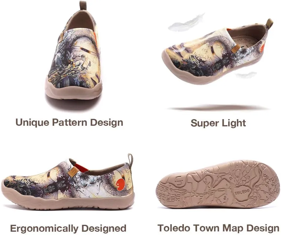 UIN Women's Art Painted Travel Shoes Slip On Casual Knit Loafers Lightweight Comfort Fashion Sneaker Constellation Toledo Ⅰ