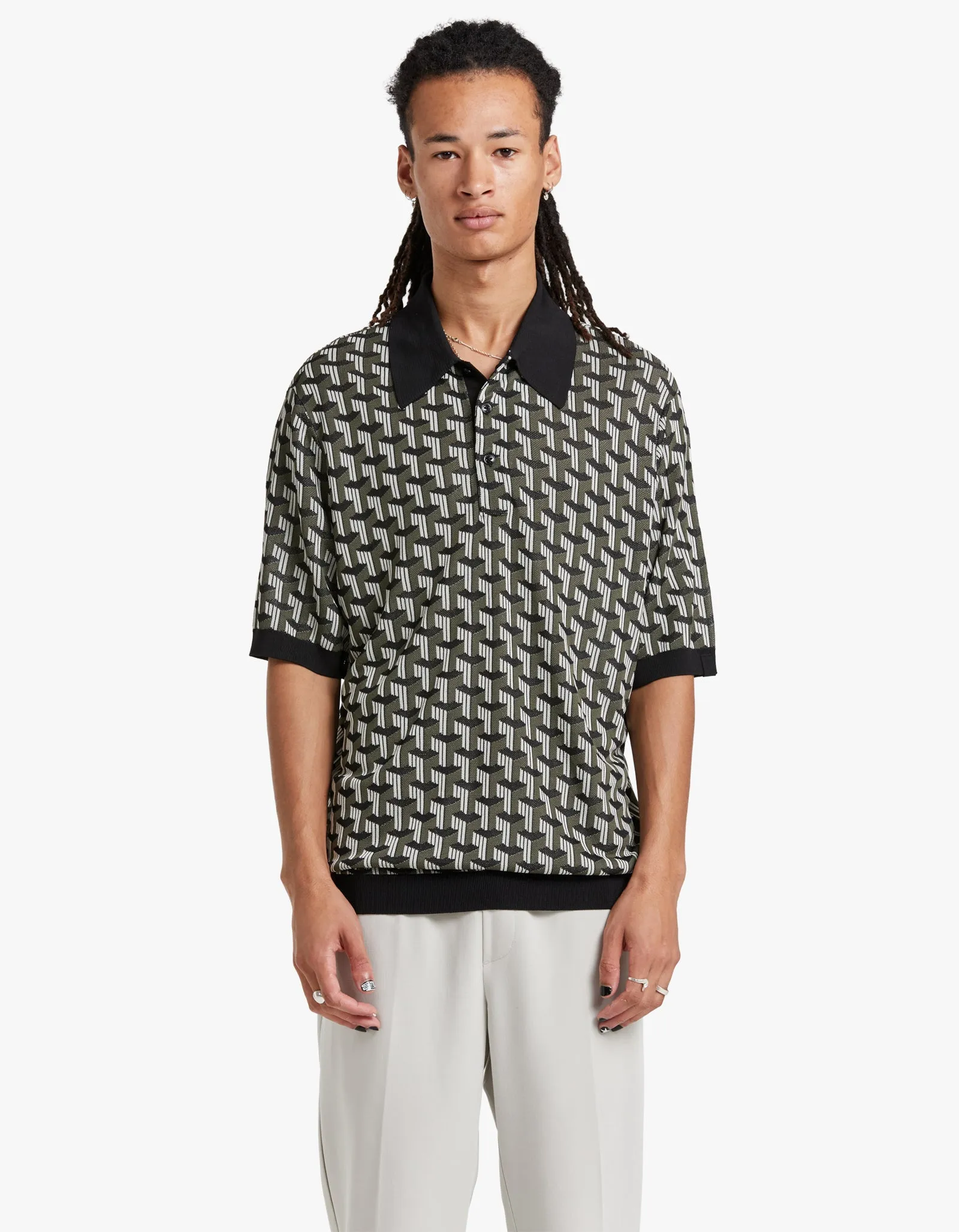 Vaughn Viscose Polo - Army Multi