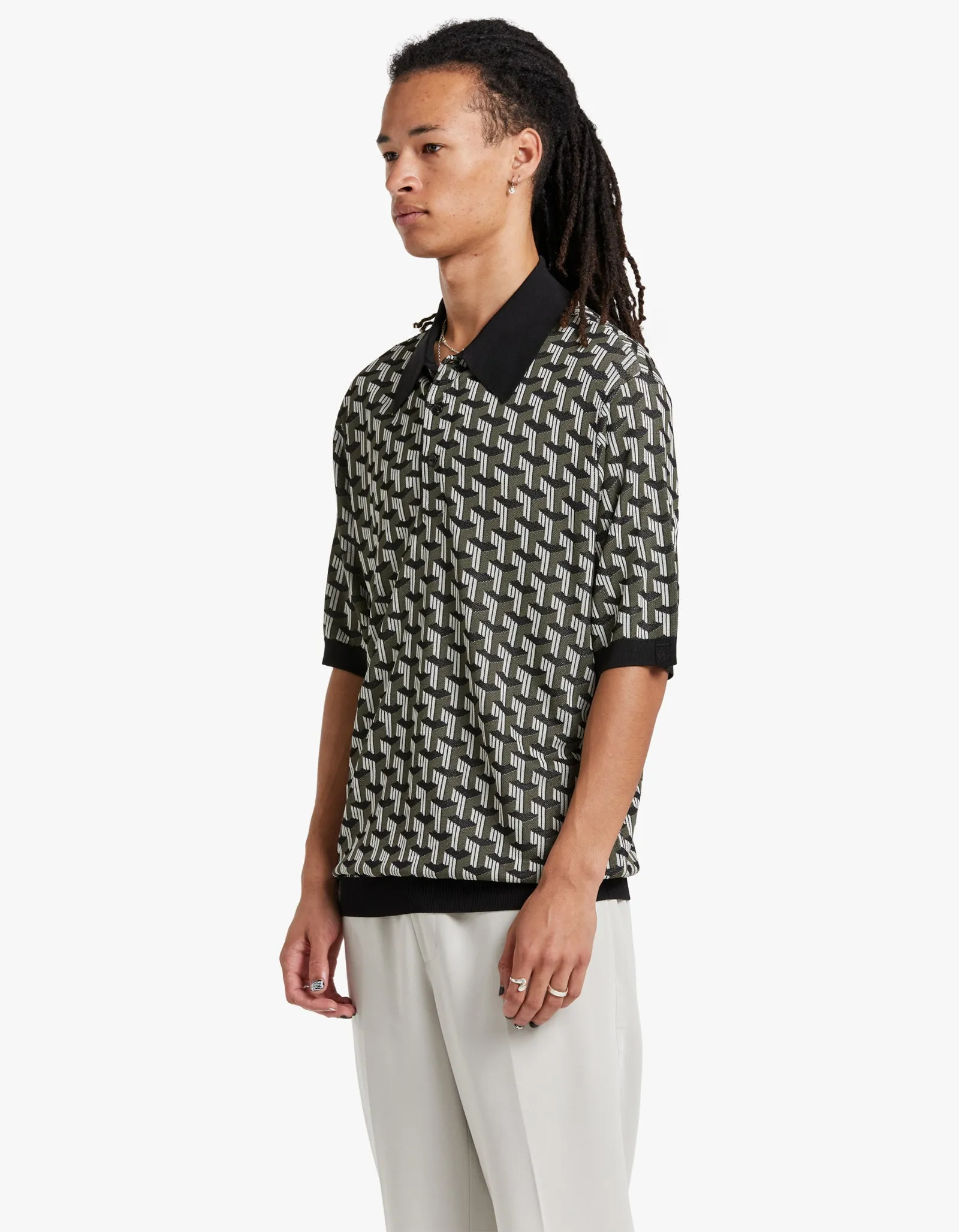 Vaughn Viscose Polo - Army Multi