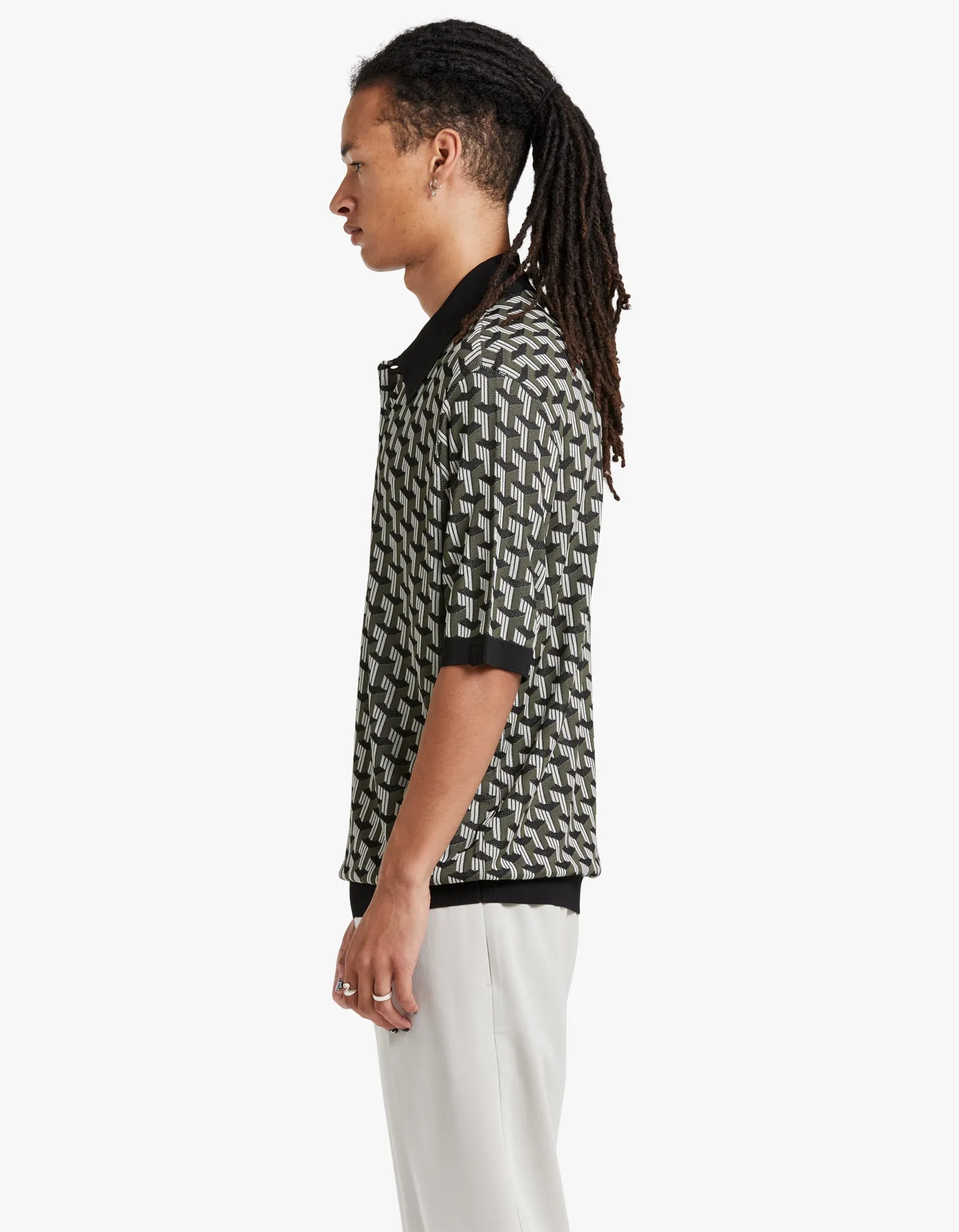 Vaughn Viscose Polo - Army Multi