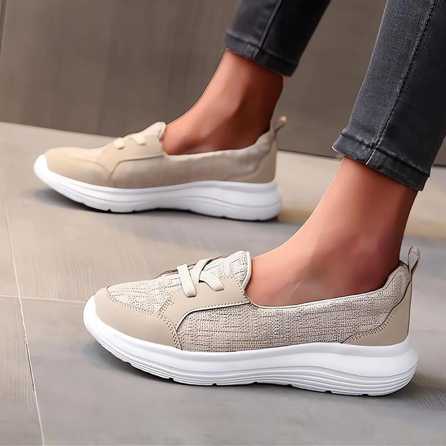 Women Comfy Orthopedic Walking Shoes 2025 New Breathable Slip On Arch Support Non-Slip Sneakers Loafers Flats Comfort Wide Width Fit Slip-Ins Boat Shoes on Casual Soft Sole Low Top