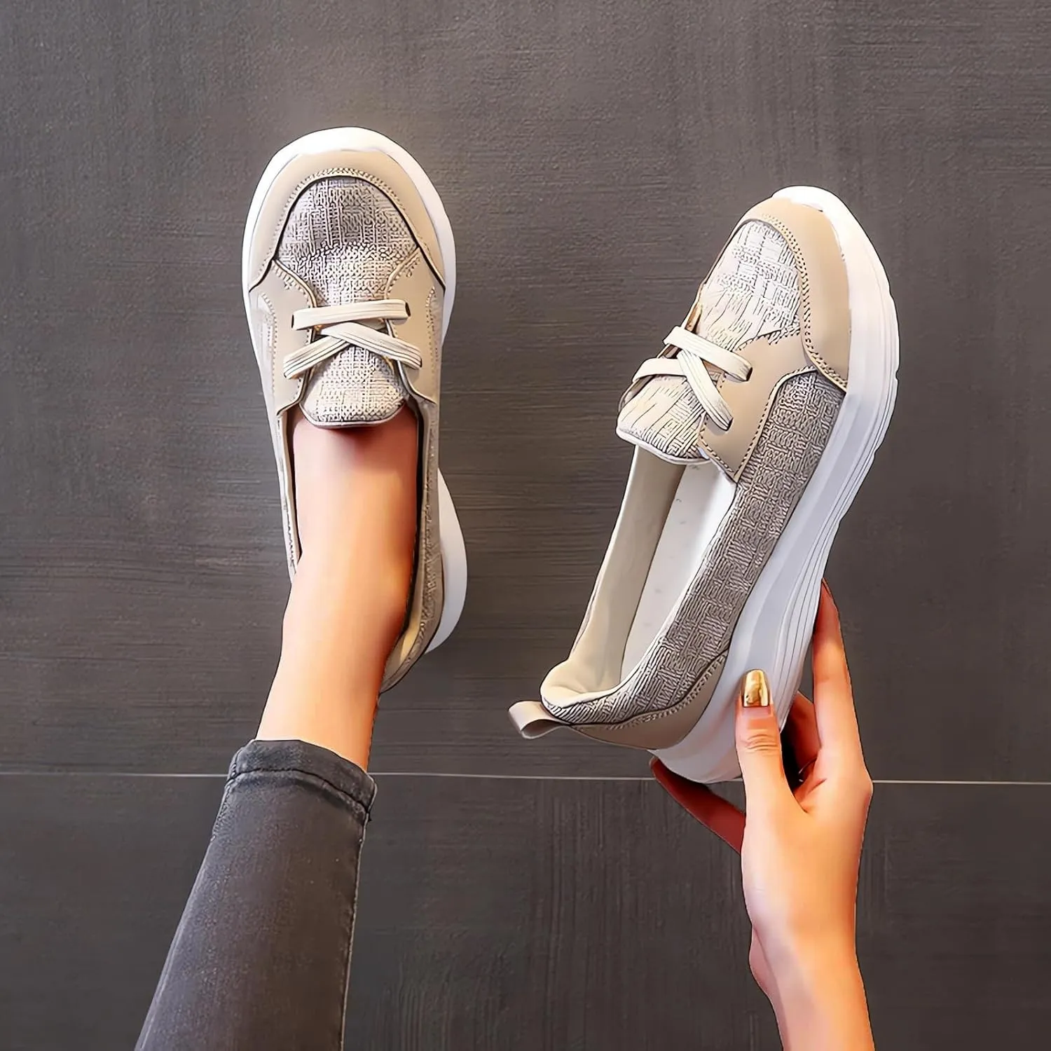 Women Comfy Orthopedic Walking Shoes 2025 New Breathable Slip On Arch Support Non-Slip Sneakers Loafers Flats Comfort Wide Width Fit Slip-Ins Boat Shoes on Casual Soft Sole Low Top