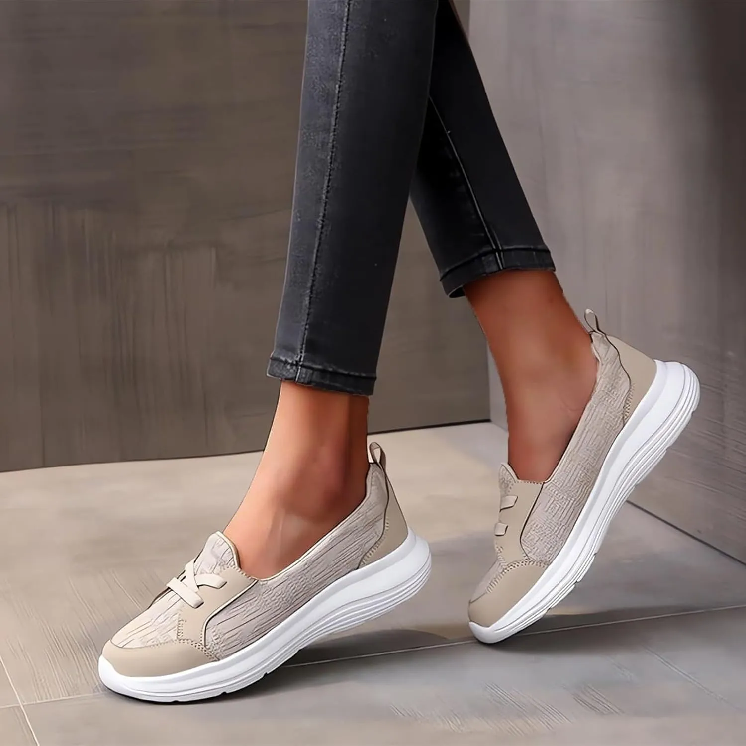 Women Comfy Orthopedic Walking Shoes 2025 New Breathable Slip On Arch Support Non-Slip Sneakers Loafers Flats Comfort Wide Width Fit Slip-Ins Boat Shoes on Casual Soft Sole Low Top