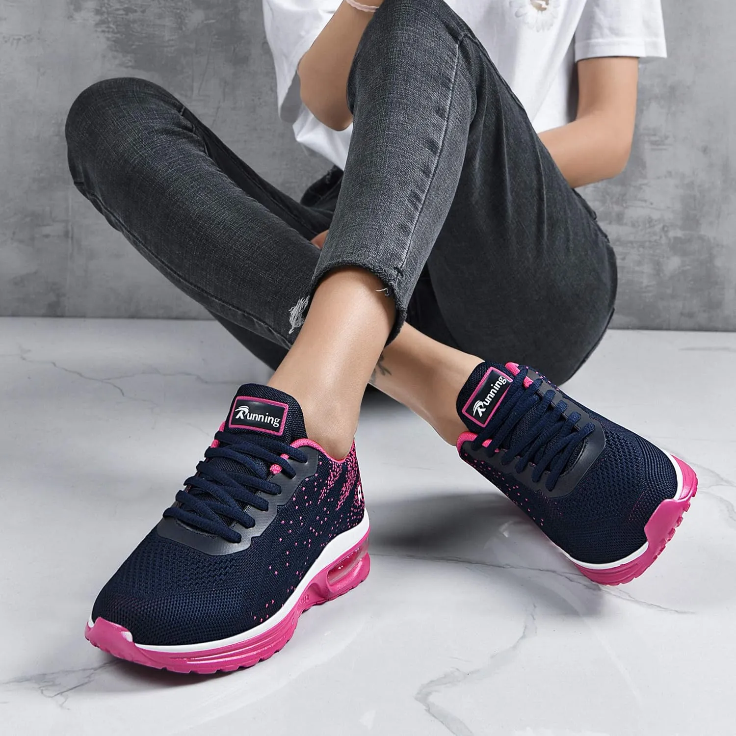 Women's Athletic Tennis Running Sneakers Lightweight Sport Gym Jogging Breathable Fashion Walking Shoes(US 5.5-10)