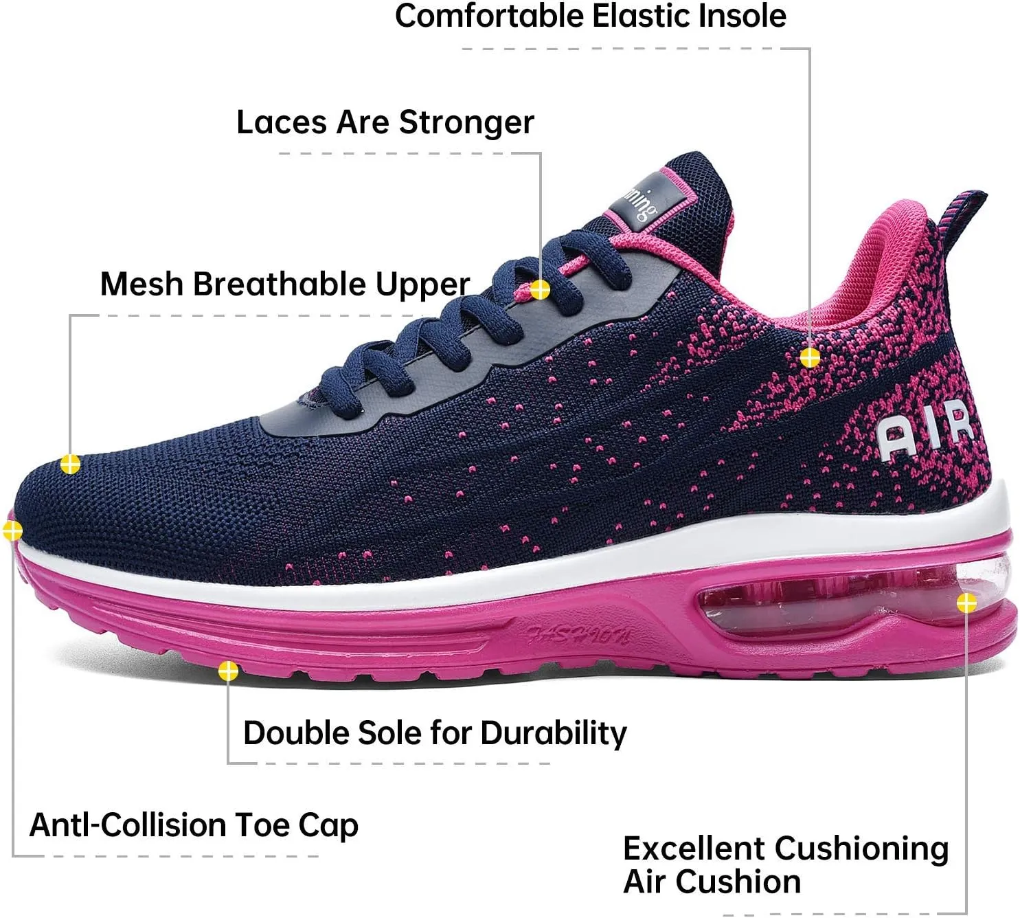 Women's Athletic Tennis Running Sneakers Lightweight Sport Gym Jogging Breathable Fashion Walking Shoes(US 5.5-10)