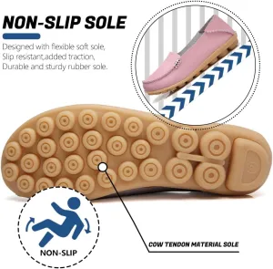 Womens Loafers Shoes Soft Leather Lightweight Classic Penny Slip-on Loafers Outdoor Indooor Walking Driving Moccasins Flats for Womens Nurse Casual Loafers Flats