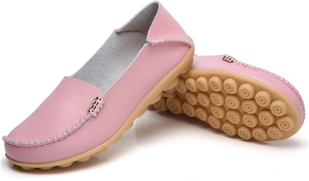 Womens Loafers Shoes Soft Leather Lightweight Classic Penny Slip-on Loafers Outdoor Indooor Walking Driving Moccasins Flats for Womens Nurse Casual Loafers Flats