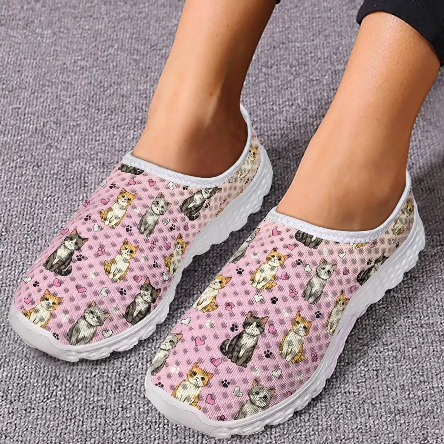 Womens Mesh Sneakers Non Slip Running Tennis Shoes Women Lightweight Soft Sole Walking Shoes