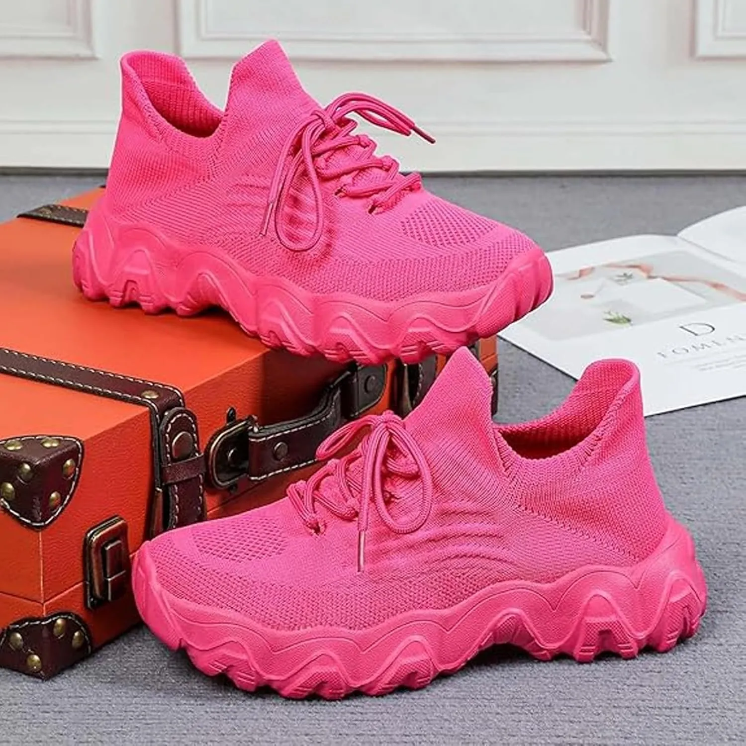 Womens Orthopedic Shoes Hands Free Slip on Walking Shoe Comfotable Casual Sneakers with Arch Support