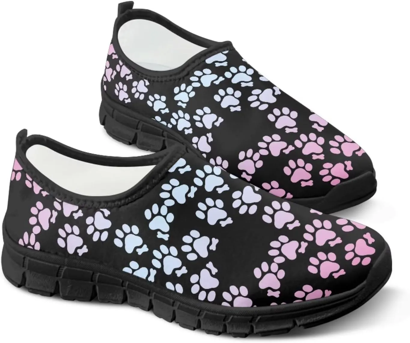 Women's Slip on Sneakers Casual Shoes Loafers Non Slip Breathable Comfortable Walking Sneakers Gifts for Women Girls Black Sole Size 5.5-11.5