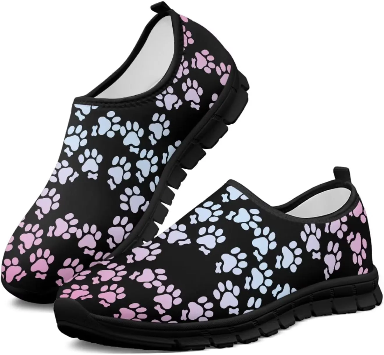 Women's Slip on Sneakers Casual Shoes Loafers Non Slip Breathable Comfortable Walking Sneakers Gifts for Women Girls Black Sole Size 5.5-11.5